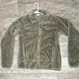 Columbia Olive Green Plush Full-Zip Fleece Jacket